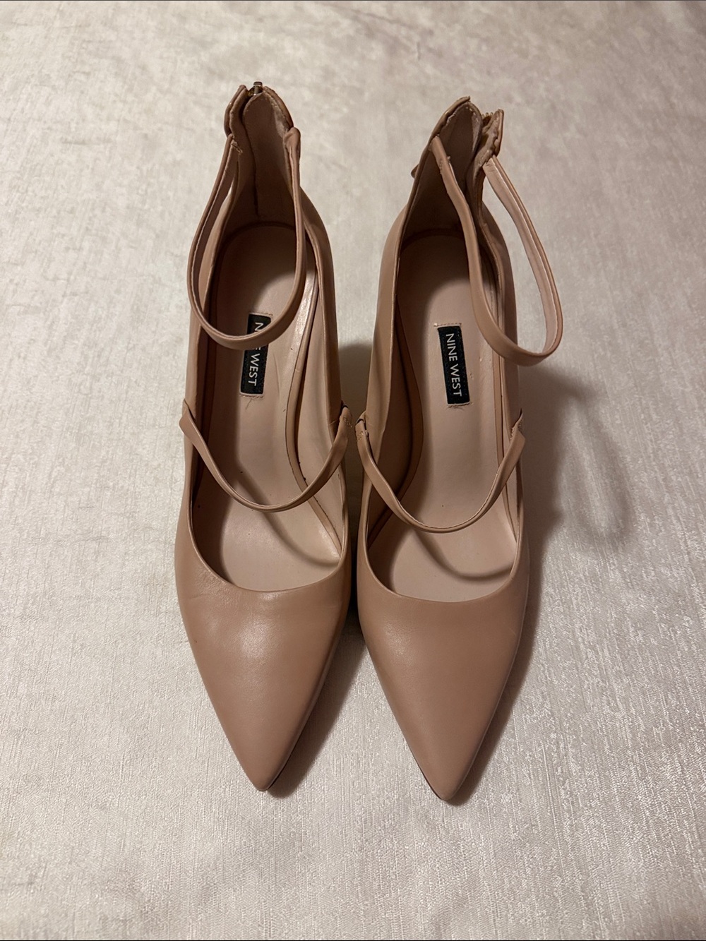 Nine West Pointed-Toe Ankle-Strap Pumps in Nude Tan